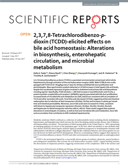 Dioxin (TCDD)-Elicited Effects on Bile Acid Homeostasis