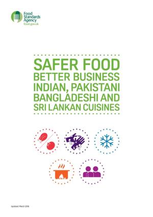 Safer Food Better Business Indian, Pakistani Bangladeshi and Sri Lankan Cuisines