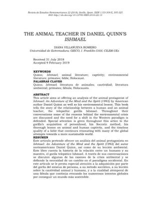 The Animal Teacher in Daniel Quinn's Ishmael