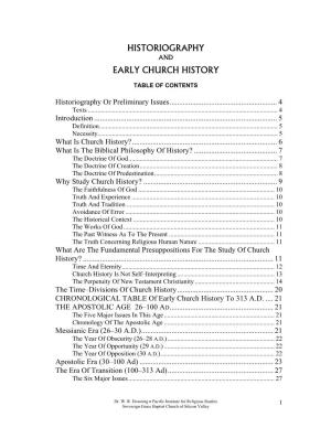 Historiography Early Church History