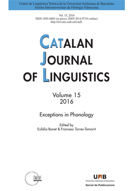 Catalan Journal of Linguistics