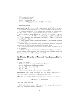 N. Obata: Density of Natural Numbers and Lévy Group