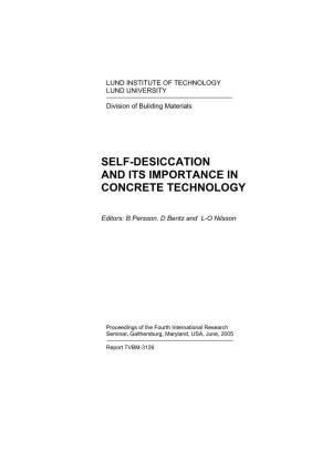 Self-Desiccation and Its Importance in Concrete Technology