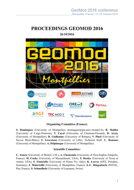 Proceedings Geomod 2016 26/10/2016