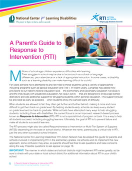 A Parent's Guide to Response to Intervention