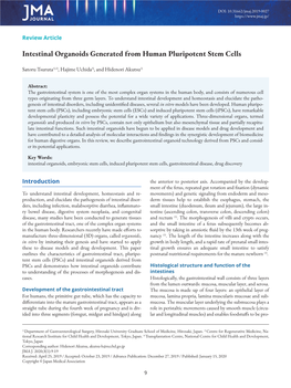 Intestinal Organoids Generated from Human Pluripotent Stem Cells