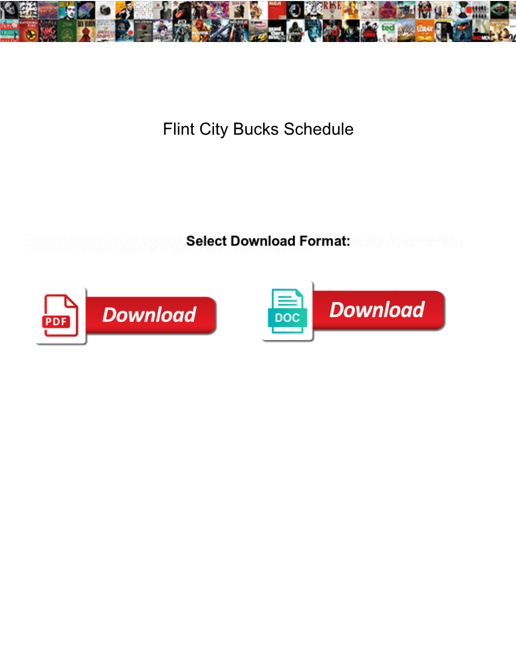 Flint City Bucks Schedule