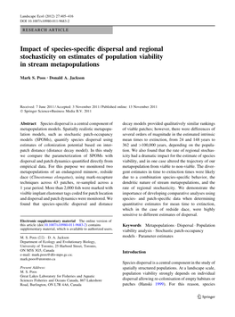 Impact of Species-Specific Dispersal and Regional Stochasticity On