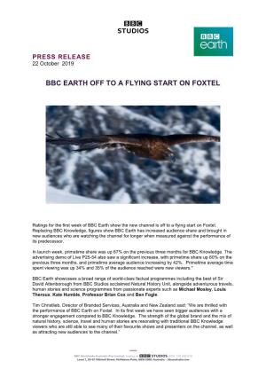 Bbc Earth Off to a Flying Start on Foxtel