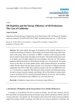 Oil Depletion and the Energy Efficiency of Oil Production
