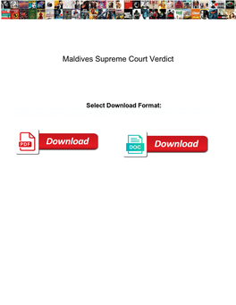 Maldives Supreme Court Verdict