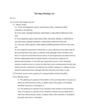 The Open Meetings Act