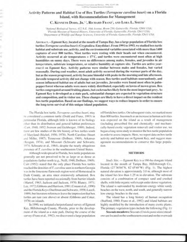 Activity Patterns and Habitat Use of Box Turtles (Terrapene Carolina Bauri) on a Florida Island, with Recommendations for Management C