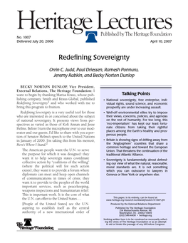 Redefining Sovereignty