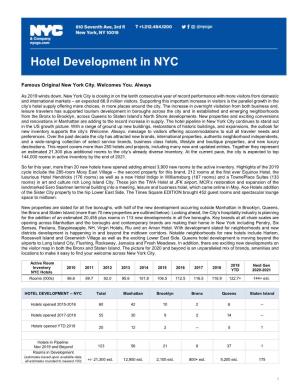 Hotel Development in NYC Hotel Development In