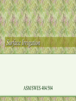 Surface Irrigationirrigation