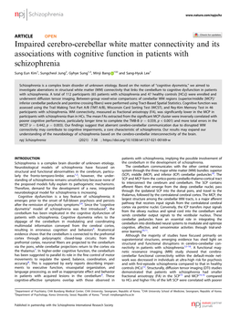 Impaired Cerebro-Cerebellar White Matter Connectivity and Its