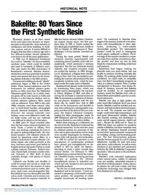 Bakelite: 80 Years Since the First Synthetic Resin