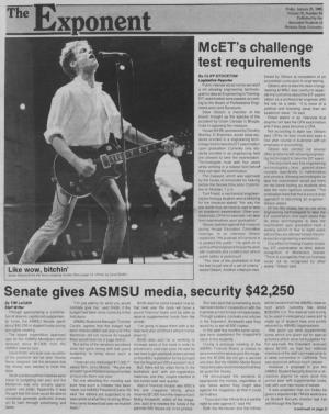 Mcet's Challenge Test Requirements Senate Gives ASMSU Media, Security $42,250