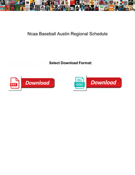 Ncaa Baseball Austin Regional Schedule