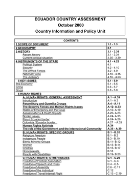 Style Sheet for Country Assessments