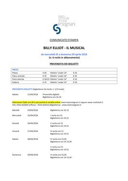 Billy Elliot - Il Musical