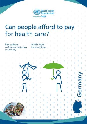 Can People Afford to Pay for Health Care? Germany