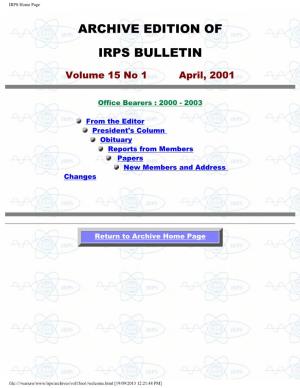 IRPS Home Page