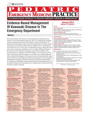 Evidence-Based Management of Kawasaki Disease in the Emergency Department