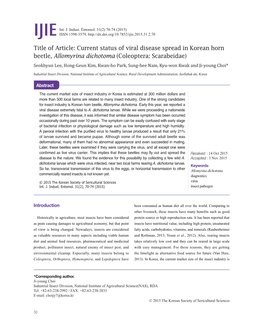Title of Article: Current Status of Viral Disease Spread In