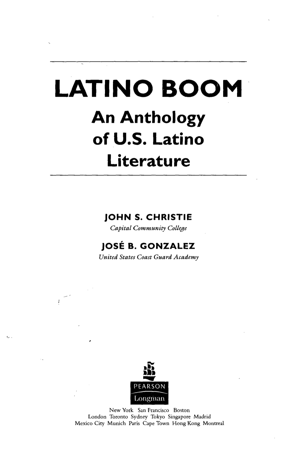 LATINO BOOM an Anthology of U.S