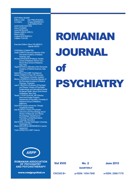 Romanian Journal of Psychiatry 01/2013; XV(2); 2