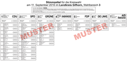 CDU SPD GRÜNE F PD Afd DIE LINKE. Niedersachsen UNABHÄNGIGE