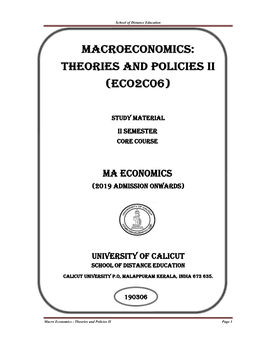Macroeconomics: Theories and Policies Ii (Eco2c06)