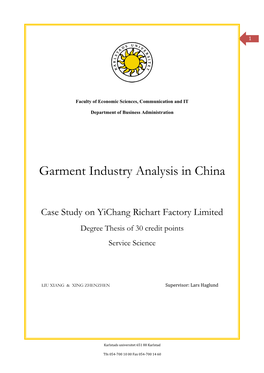 Garment Industry Analysis in China