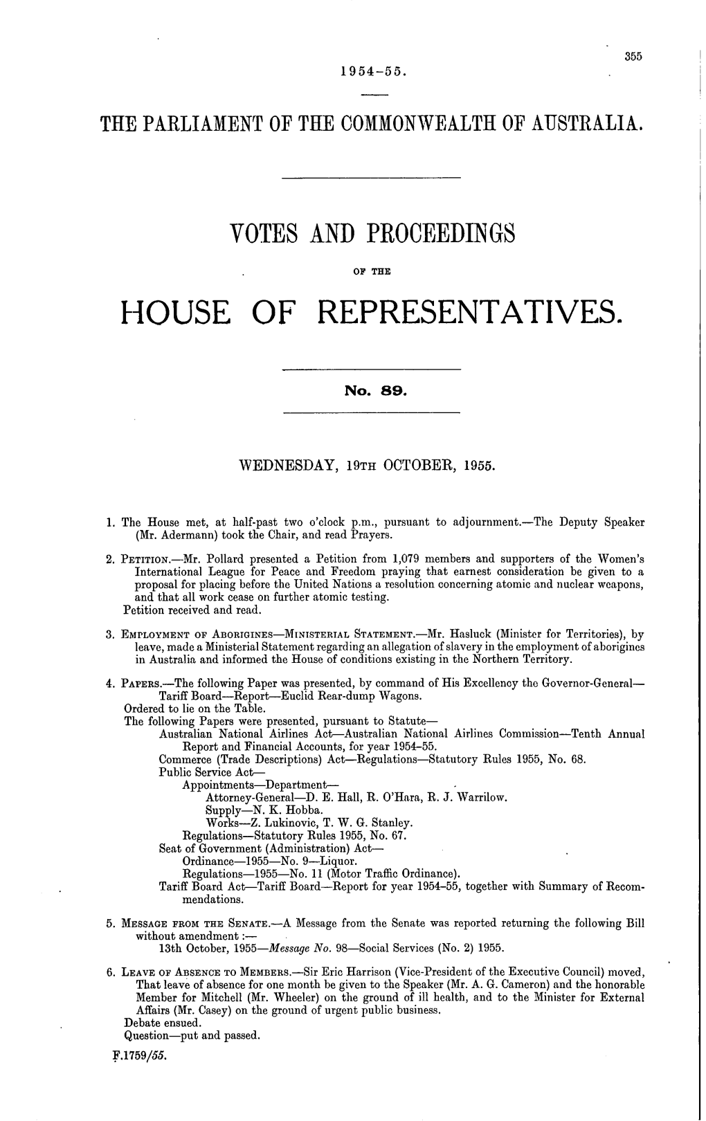 House of Representatives