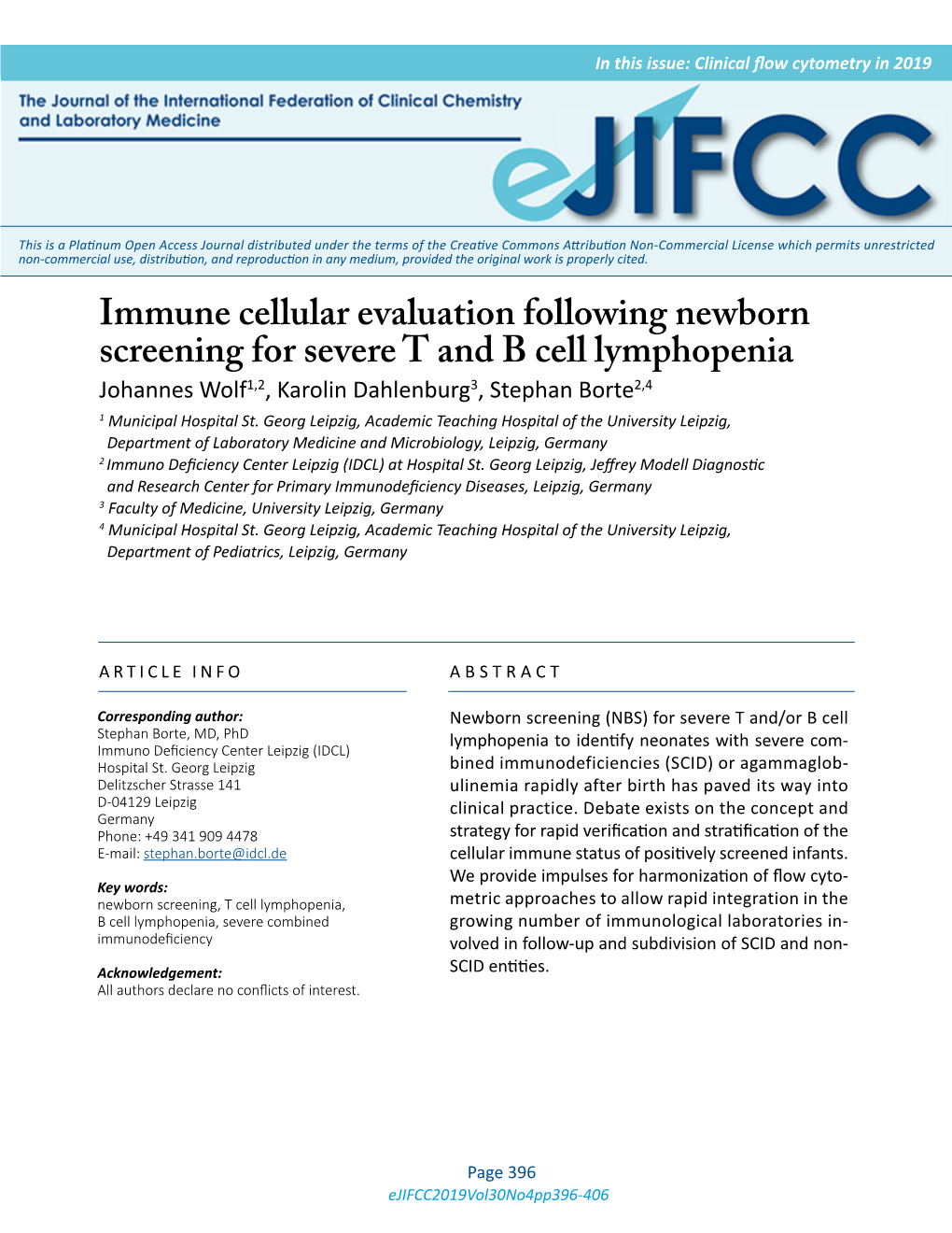 Immune Cellular Evaluation Following Newborn Screening for Severe T