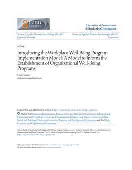 Introducing the Workplace Well-Being Program Implementation Model