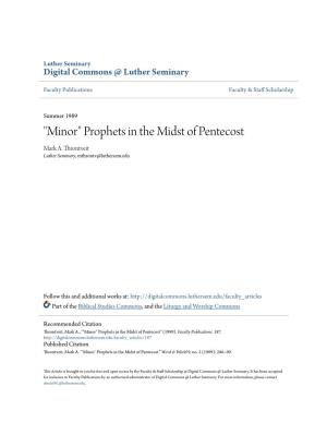 "Minor" Prophets in the Midst of Pentecost Mark A