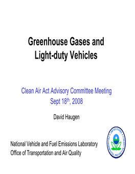 Greenhouse Gases and Light-Duty Vehicles (PDF)