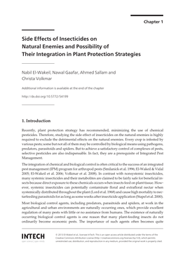 Side Effects of Insecticides on Natural Enemies and Possibility of Their Integration in Plant Protection Strategies