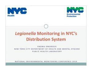 Legionella Monitoring in NYC's Distribution System
