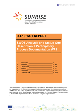 D.1.1 SWOT REPORT SWOT Analysis and Status
