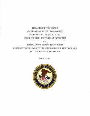 The Attorney General's Ninth Annual Report to Congress Pursuant to The