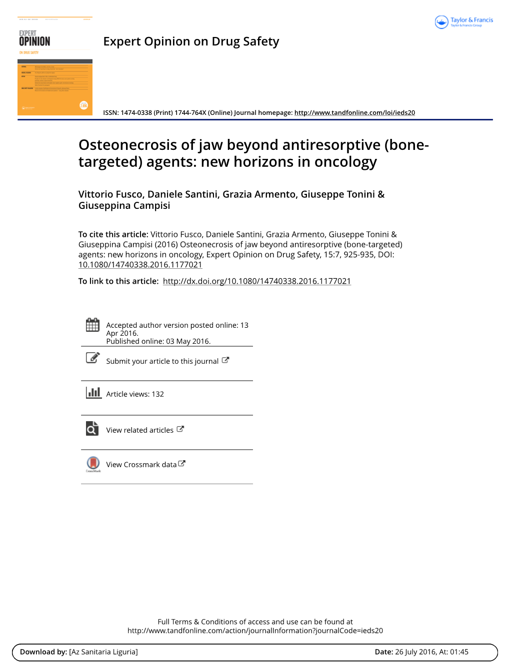 Osteonecrosis of Jaw Beyond Antiresorptive (Bone-Targeted)