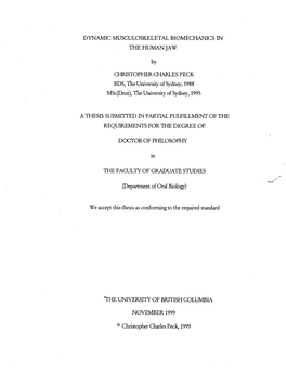 Dynamic Musculoskeletal Biomechanics in the Human Jaw