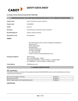 Safety Data Sheet