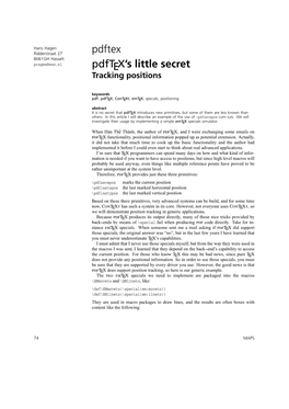 Pdftex Pdftex's Little Secret