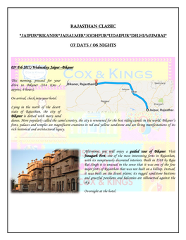 Rajasthan Classic *Jaipur*Bikaner