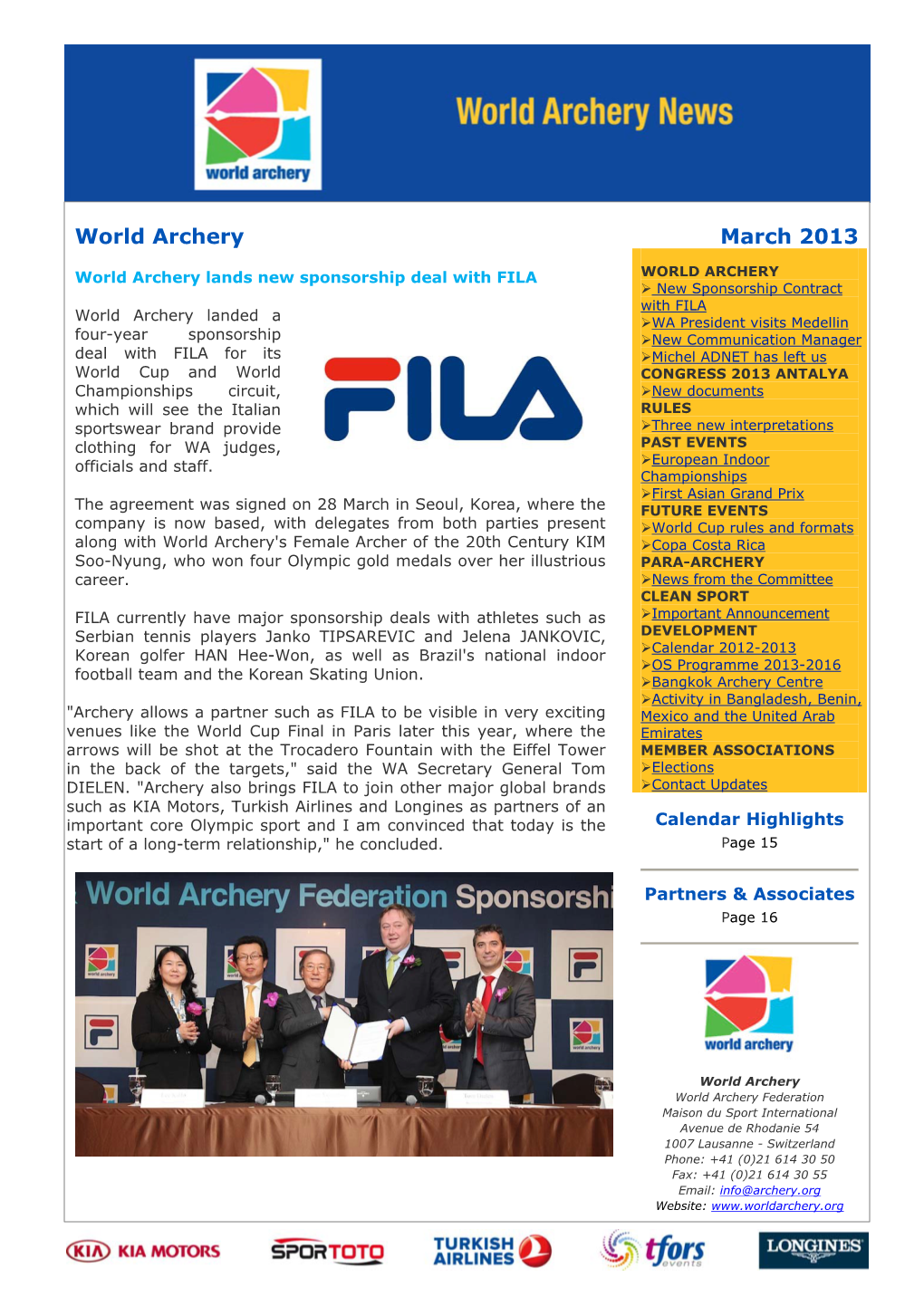 World Archery March 2013